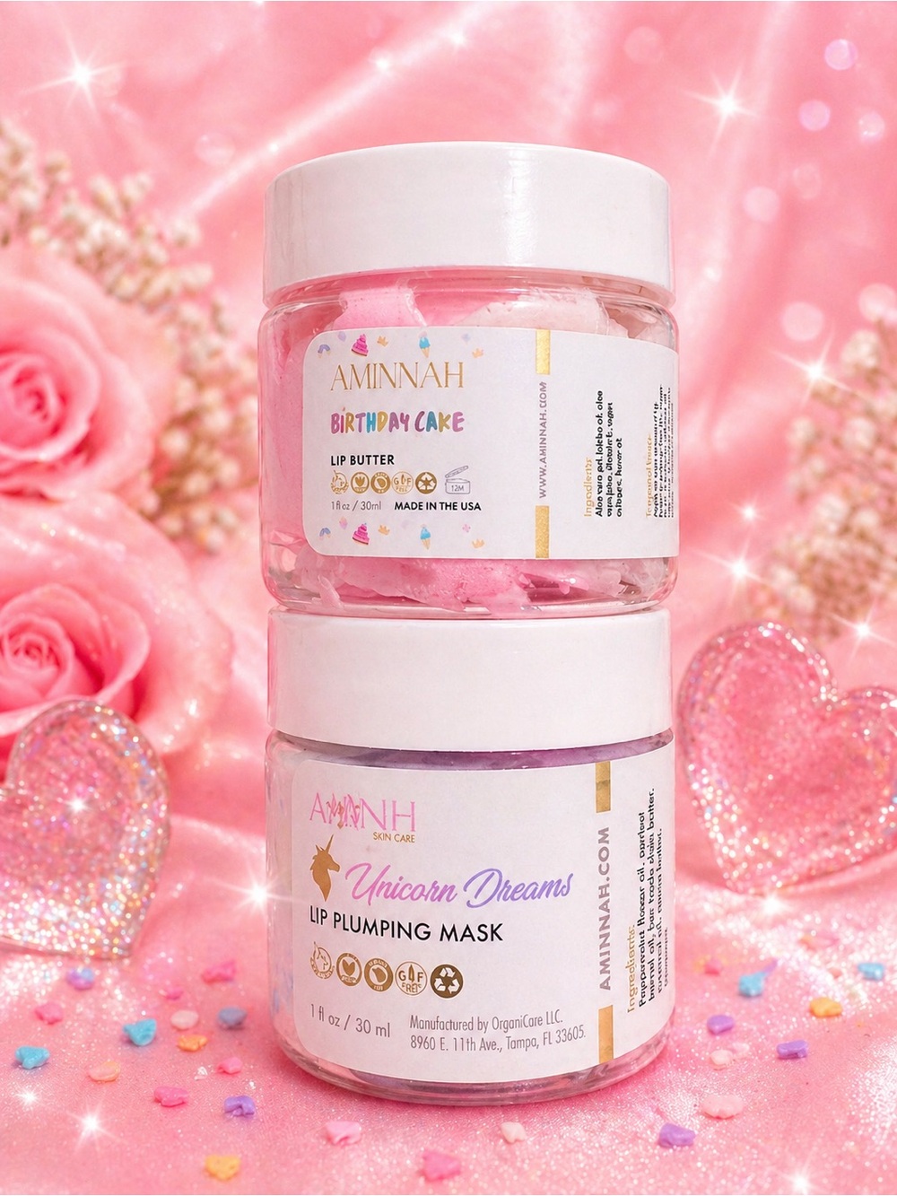 Aminnah Pink Lip Plumping Mask — Hydrating Unicorn Dreams